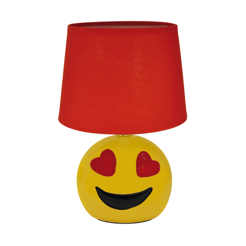 Strühm by Ideus Lampe de table LED &quot;Emoji Coeur&quot;, E14, 40W, Ø 180 mm - Rouge (sans ampoule)