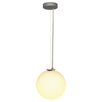 SLV Pendant lamp ROTOBALL 25, TC-(D,H,T,Q)SE, silver-grey/white, Ø 25cm, max. 24W