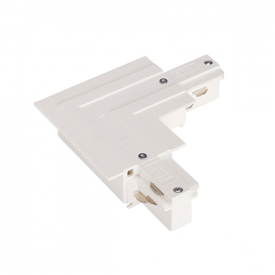 SLV L-VERBINDER for EUTRAC mains voltage 3-phase recessed rail, white, earth outside