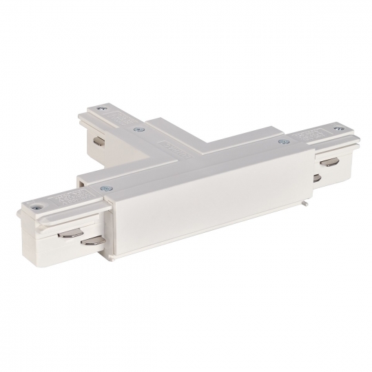 SLV T-CONNECTORS for EUTRAC mains voltage 3-phase surface mounted track, earth left, white