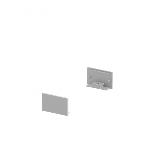 SLV END CAPS for GRAZIA 20 surface-mounted profile flat, 2 pieces, flat version, aluminium