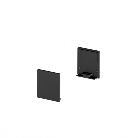 SLV END CAPS for GRAZIA 20 surface-mounted profile flat, 2 pieces, high version, black