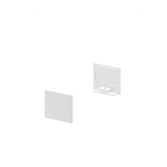 SLV BOUCHONS D'EXTRÉMITÉ pour le profilé en saillie GRAZIA 20 standard, 2 pièces, version plate, blanc