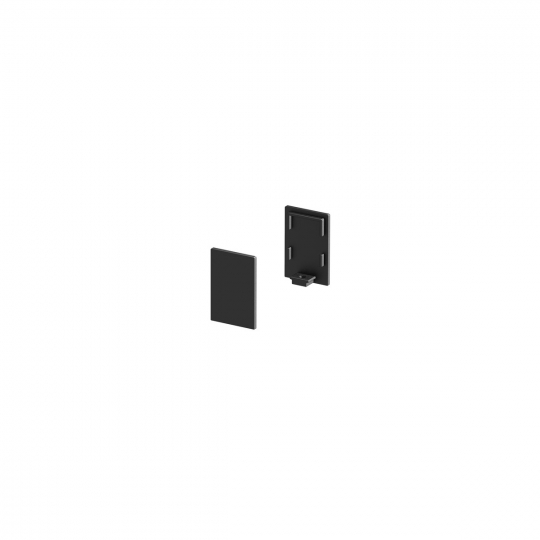 SLV Embout pour profilé de montage GRAZIA 10 standard, 2 pièces, version haute, noir