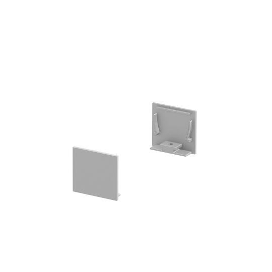 SLV END CAPS for GRAZIA 20 surface-mounted profile standard, 2 pieces, flat version, aluminium