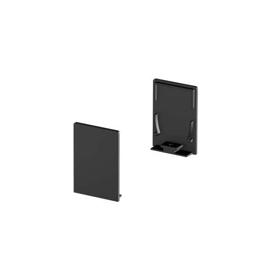 SLV END CAPS for GRAZIA 20 surface-mounted profile standard, 2 pieces, high version, black