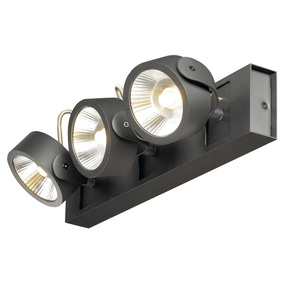 SLV LED wand- en plafondlamp KALU, zwart, 60° - warm wit