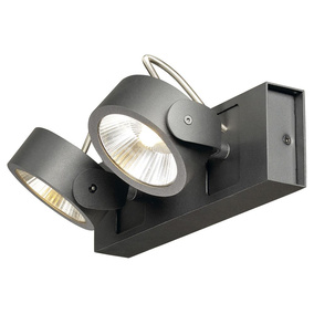 SLV LED wall and ceiling lamp KALU, black, 60° - light color warm white