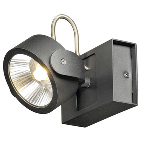 SLV LED spot KALU, zwart, 60° - lichtkleur warm wit
