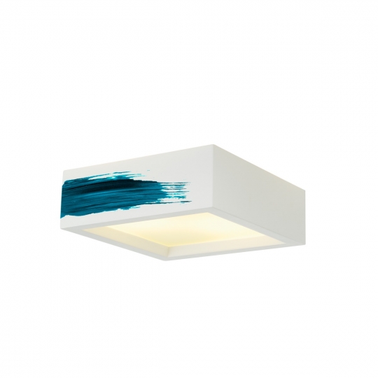 SLV ceiling light PLASTRA 104, TC-DSE, angular, white plaster, max. 50 W