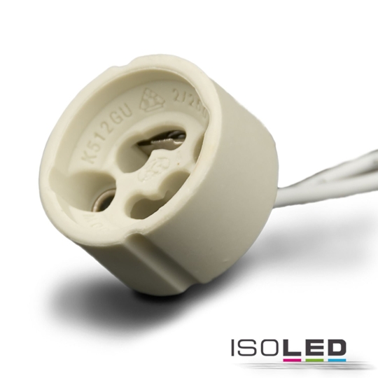 ISOLED GU10 socket ceramic, 0-230V