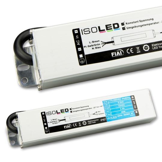 ISOLED LED Trafo 24V/DC, 0-30W, IP66