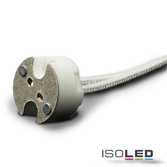 ISOLED GU5.3 socket with ceramic base for G4/MR16 bulb, 12-24V