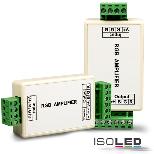 Mini amplificateur RGB (PWM) ISOLED, 3 canaux, 12-24V DC, 3x4A