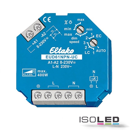 ISOLED universal dimmer switch Eltako 230V, illuminants/transformers, 400VA
