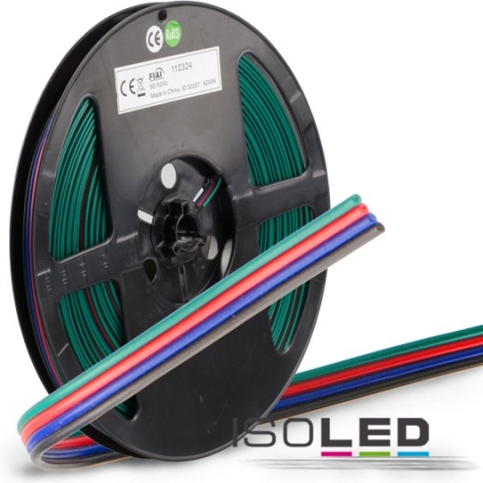 ISOLED Câble RGB 25m Rouleau 4 pôles 0,50mm
