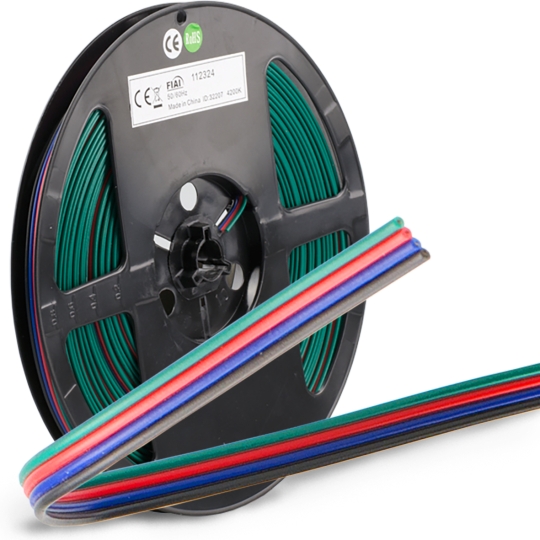 Câble ISOLED RGB 10m de bobine 4-pôles 0.50mm²