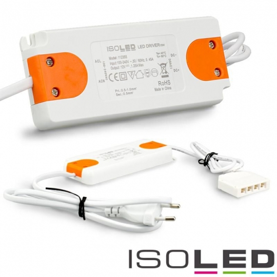 ISOLED LED Trafo MiniAMP Slim 12V/DC, 0-15W