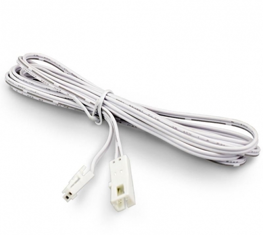 ISOLED Mini AMP extension cable male-female, 200cm, 2-pole, white, max. 6A