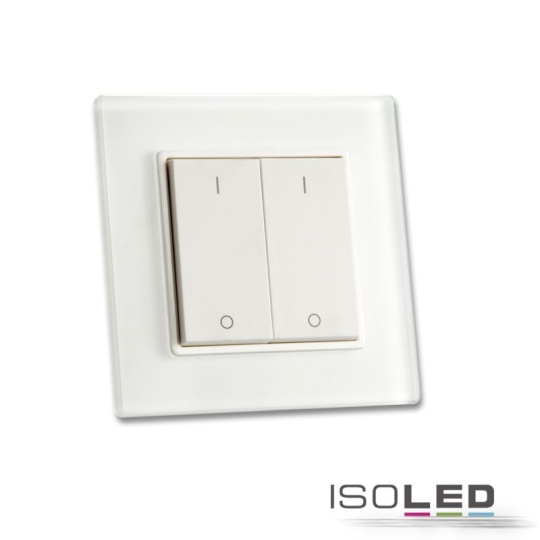 ISOLED Sys-One single color 2 zone surface mounted push button remote control with battery