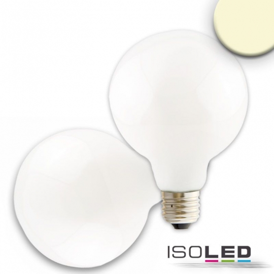 ISOLED LED Globe G95, 8W, 360°, E27, milky, dimmbar - warmweiß