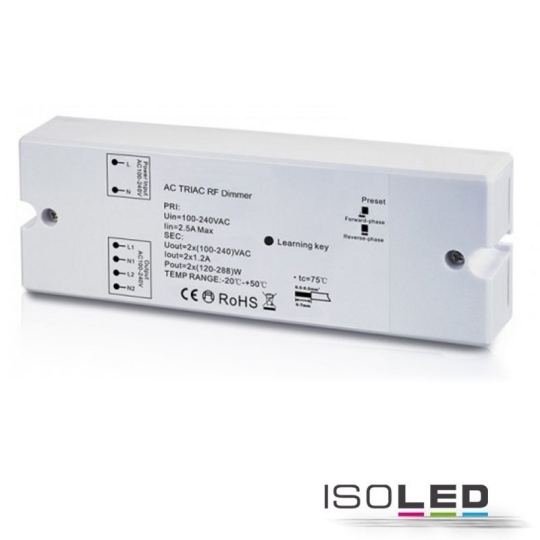 ISOLED Sys-One radio dimmer for dimmable 230V LED lamps/transformers