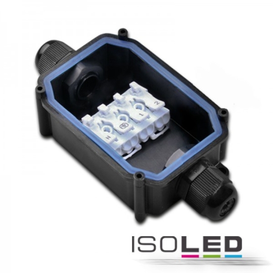 ISOLED Connecteur de câble IP67, mamelon étrangleur + borne push 2x4 pôles