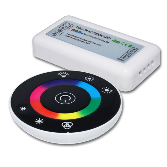 ISOLED Wireless Touch RGB PWM-Dimmer mit Funk-Fernbedienung 12-24V DC 3x4A