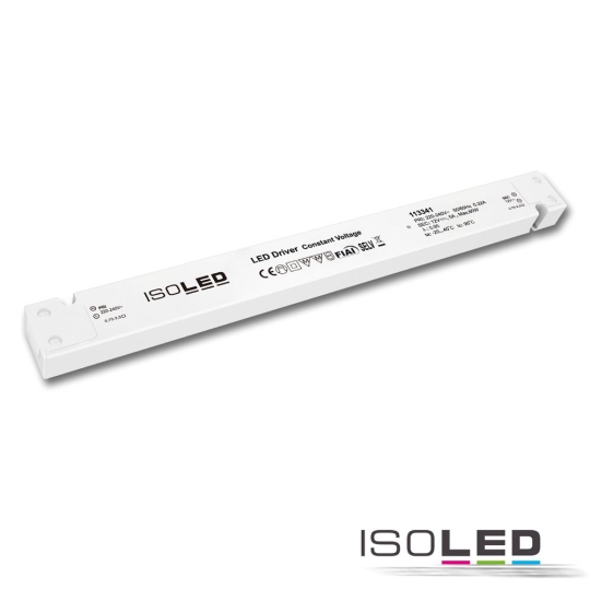 ISOLED LED transformator 12V/DC, 0-60W, slank, SELV