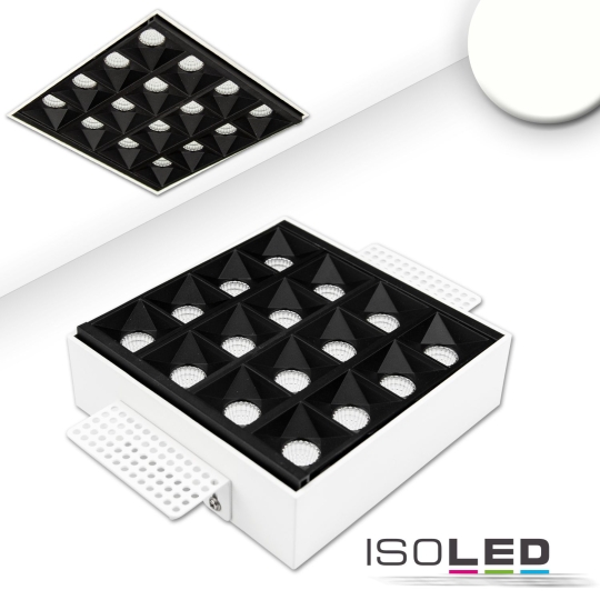 ISOLED LED Einbauleuchte Raster flächenbündig schwarz 15W