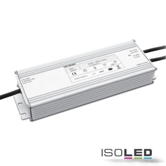 ISOLED LED PWM transformator 24V/DC, 0-240W, 1-10V dimbaar, IP67
