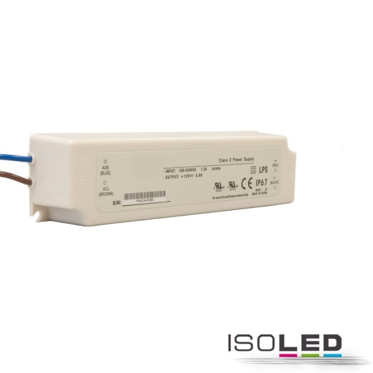 ISOLED LED transformer 24V/DC, 0-60W, IP67