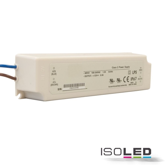 ISOLED LED transformer 24V/DC, 0-100W, IP67