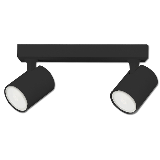 ISOLED 2-lamps plafondlamp GU10, IP20, 250mm - zwart