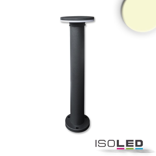 ISOLED zeitlose LED Wegeleuchte Poller-3, 12W, Höhe 600mm, sandschwarz - warmweiß