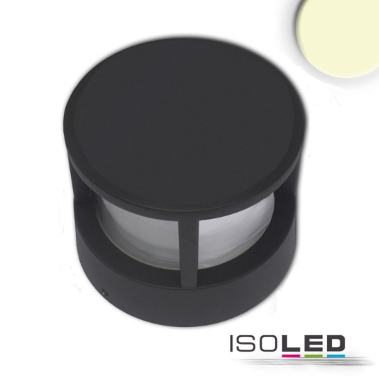 ISOLED energiesparende LED Leuchte Poller-5, 6W, Höhe 105 mm, sandschwarz - warmweiß