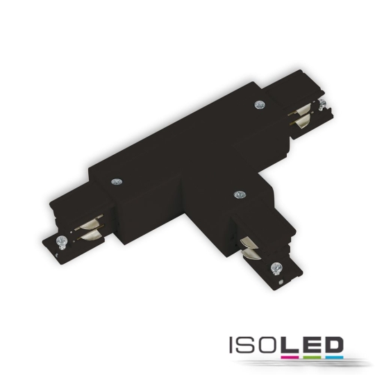 ISOLED 3-fase S1 T-connector N-geleider links, aardgeleider rechts, zwart