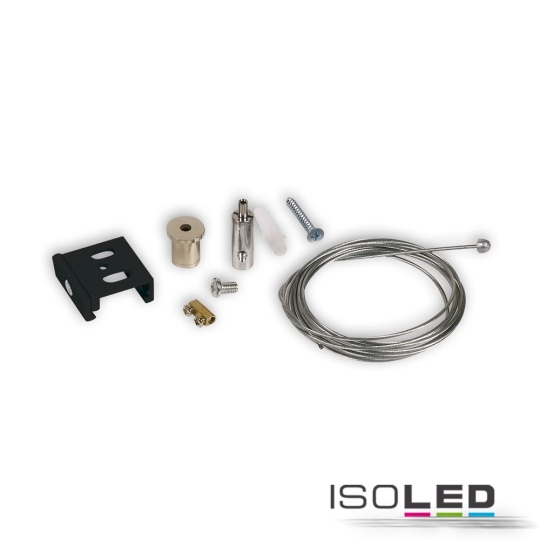ISOLED 3-phase S1 suspension de fil avec pince coulissante, 10-200cm noir