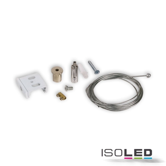 ISOLED 3-phase S1 wire suspension with slip clamp, 10-200cm white