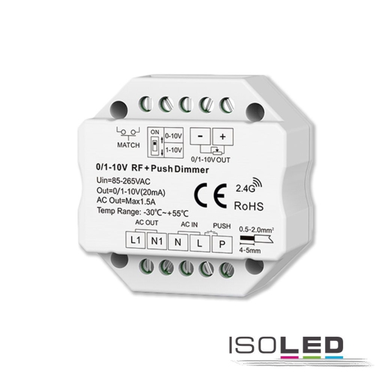Variateur de pression/radiation ISOLED Sys-Pro avec sortie 0/1-10V et interrupteur