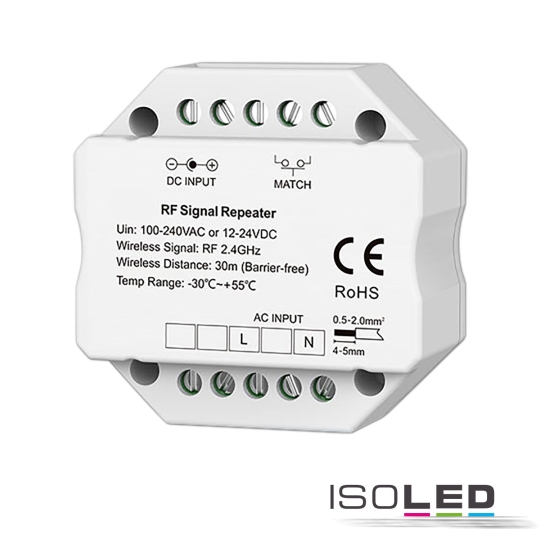 Amplificateur de signal ISOLED Sys-Pro Mesh, max. 30 m, 12-24 V DC / 100-240 V AC