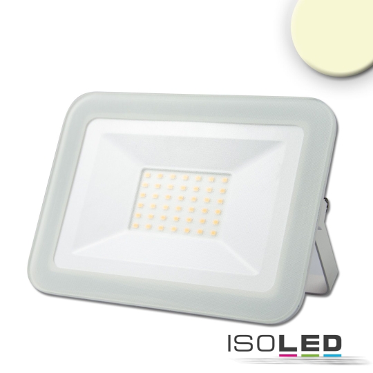 ISOLED LED floodlight pad 50W, white, 100cm cable - light colour warm white