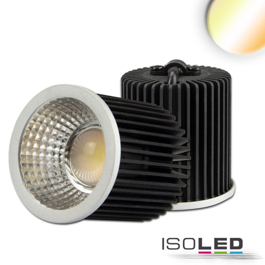 ISOLED LED-spot wit dynamisch GU10 8W, 3-polig, 24V DC, zilver, 60°, 2700-5700K