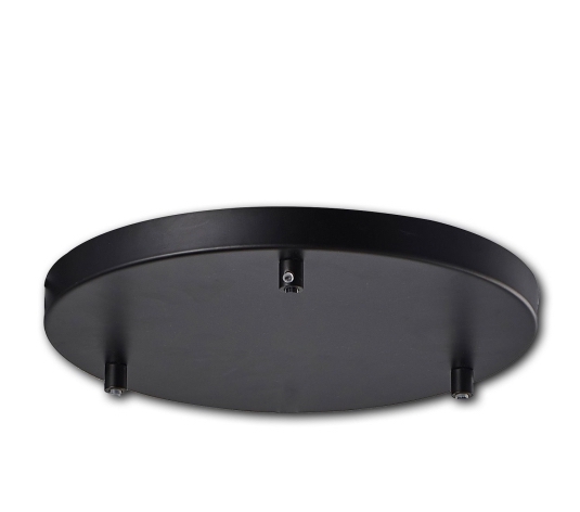 ISOLED ceiling canopy round, black, for 3-fold suspension