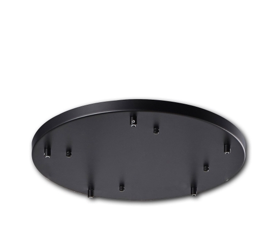 ISOLED ceiling canopy round, black, for 5-fold suspension