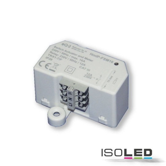 ISOLED HomeMatic IP switch-meter actuator 16A, flush-mounted