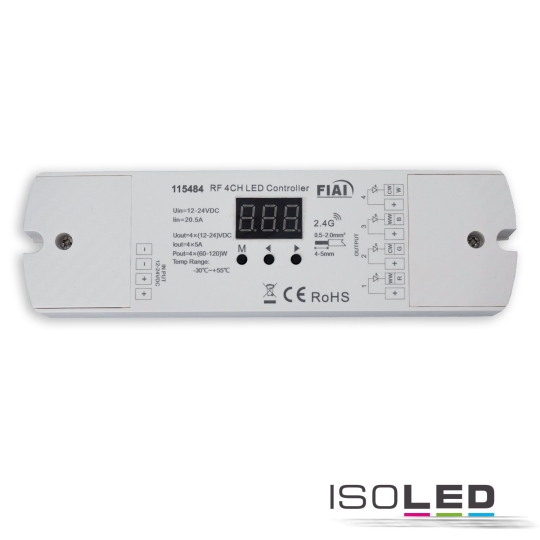 ISOLED LED RF Controller RGBW/RGB/CCT/Dimmbar 4 Kanal