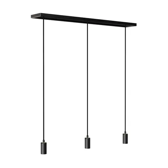 SEGULA 3-flame hanging lamp MADOX, E27, length 99cm - black (without bulb)
