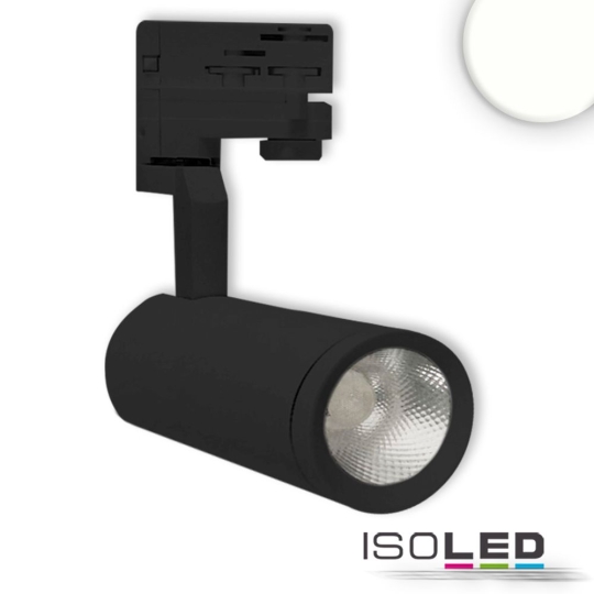 ISOLED 3-PH track spotlight, 28W, 60°, black matt - neutral white