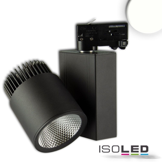 ISOLED 3-PH track spotlight 36W, 60°, black matt - neutral white